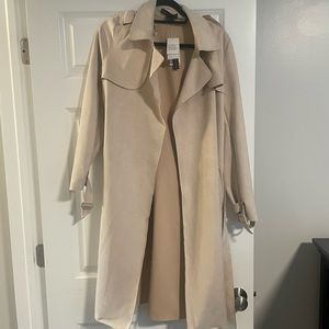 Suede/faux leather coat